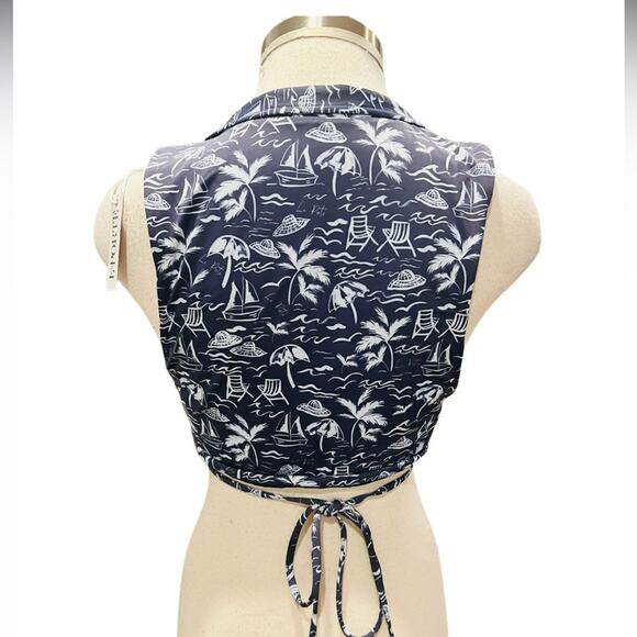 La Porte Bikini Top Beach Toile Print Sailor Size Medium NWT - Picture 4 of 6